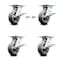 Service Caster 6 Inch Thermoplastic Caster Set with Roller Bearing 4 Brake and 2 Swivel Lock SCC-35S620-TPRRD-SLB-BSL-2-SLB-2 - alternate 1